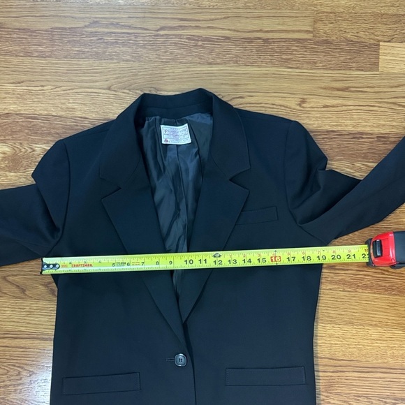Vintage Pendleton Black One Button Virgin Wool Blazer Women Size 10 - Picture 7 of 8